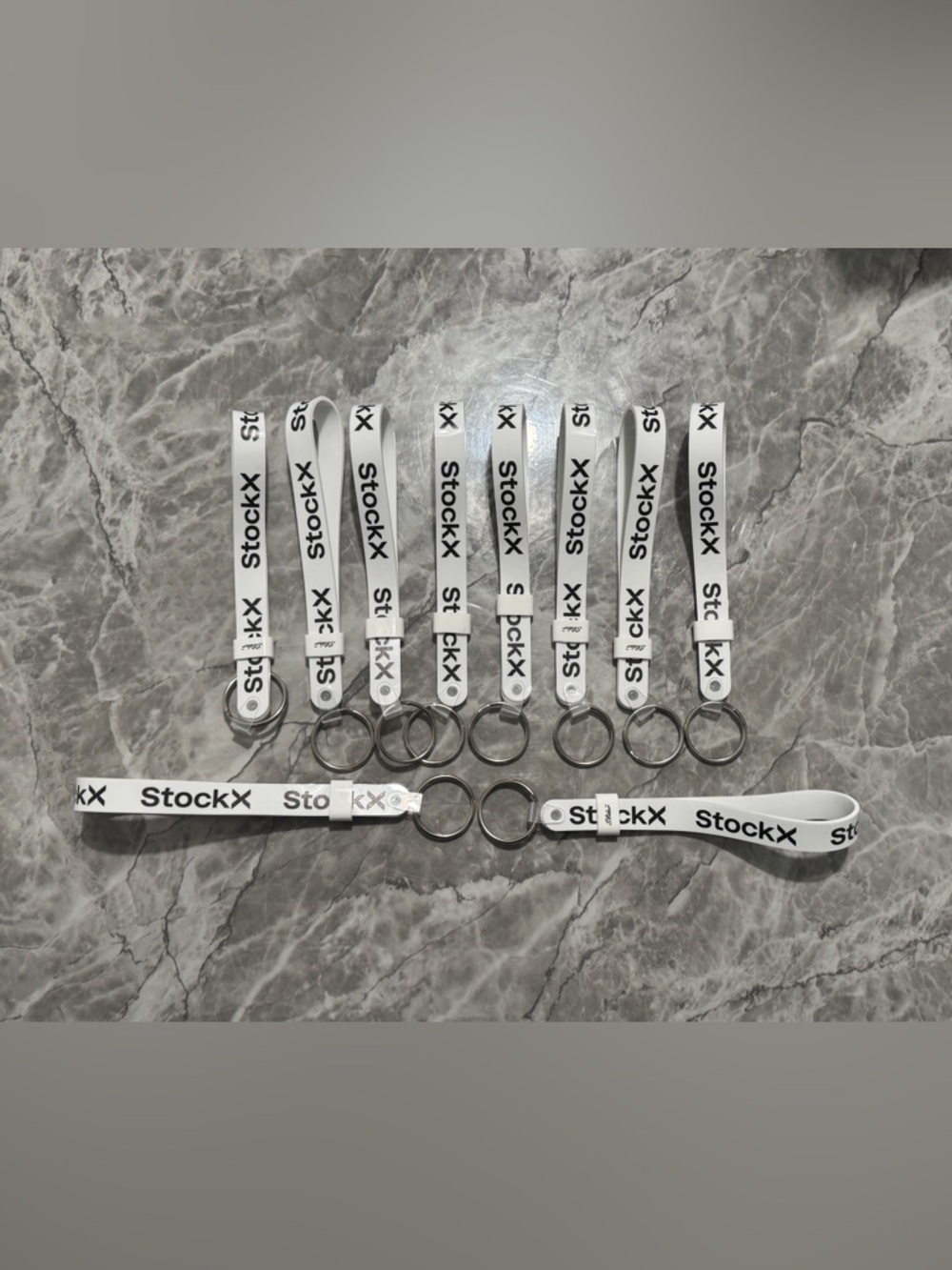 (10 Pack) StockX White Logo Wrist Keychain Strap / Lanyard